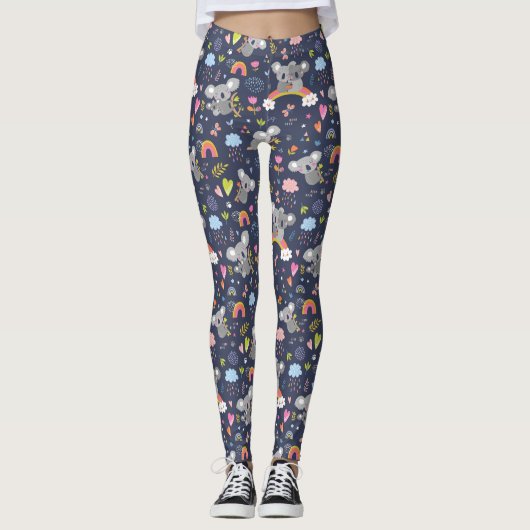 Koala Rainbow Love Pattern Leggings (Voorkant)