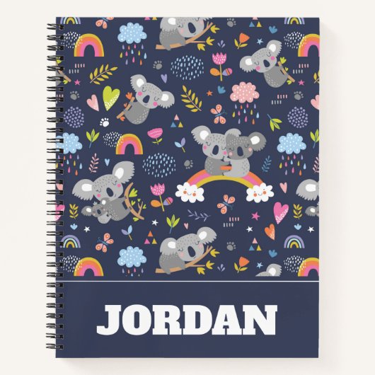 Koala Rainbow Love Pattern Notitieboek (Voorkant)