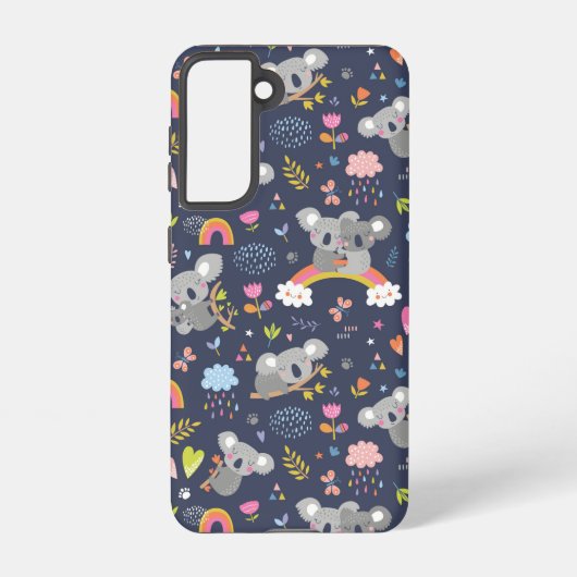 Koala Rainbow Love Pattern Samsung Galaxy Hoesje (Achterkant)