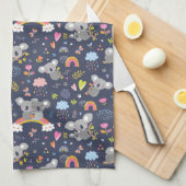 Koala Rainbow Love Pattern Theedoek (Quarter Fold)