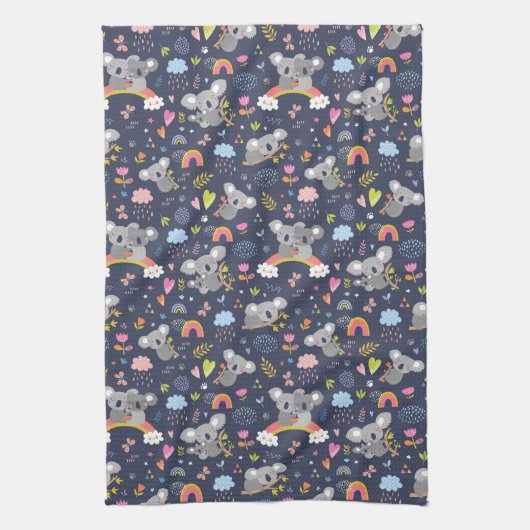 Koala Rainbow Love Pattern Theedoek (Verticaal)