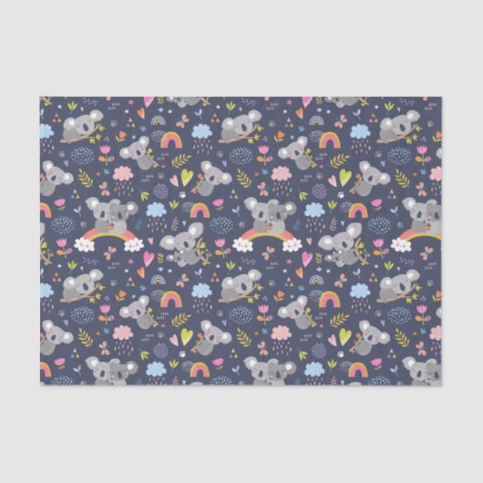 Koala Rainbow Love Pattern Tissuepapier (Voorkant)