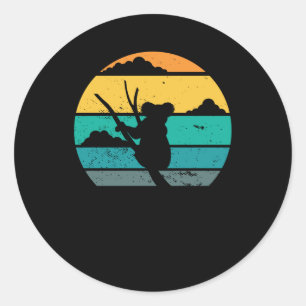Koala Retro Stijl Koala Beer Cadeau Ronde Sticker