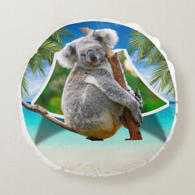 Koala Rond Kussen (Voorkant)