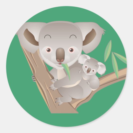 Koala Ronde Sticker (Voorkant)