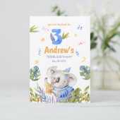Koala Safari Animals, Koala Birthday Kaart (Staand voorkant)