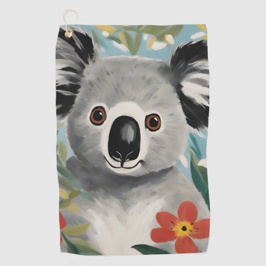Koala Schilderij Golfhanddoek (Voorkant)