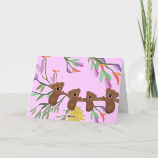 Koala serre la carte de la fête des mères (Dos)