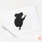 Koala Silhouette Vierkante Sticker (Envelop)