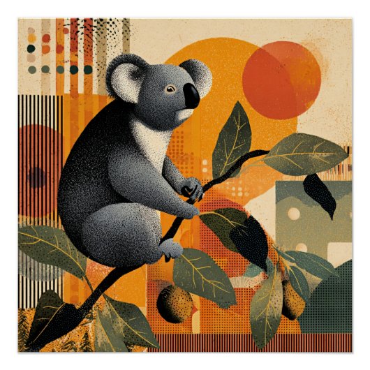 Koala Sitting in a Tree Perfect Poster (Voorkant)