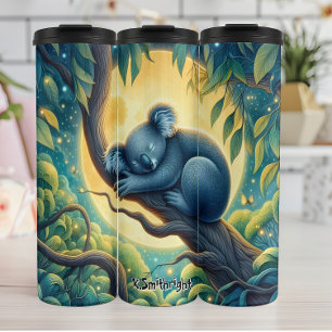 Koala slapen op een tak thermosbeker