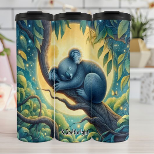 Koala slapen op een tak thermosbeker