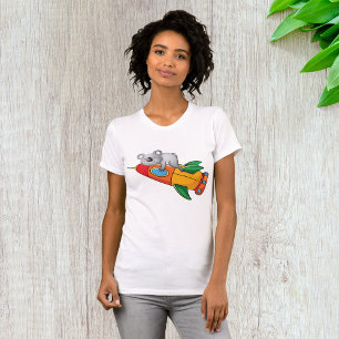 Koala slapen op kleurrijke raket t-shirt