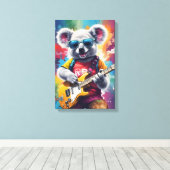 Koala speelt gitaar, rock graffiti canvas afdruk (Insitu (Houten vloer))