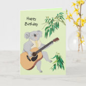 Koala spelen gitaar - Wenskaart Kaart (Gele Bloem)