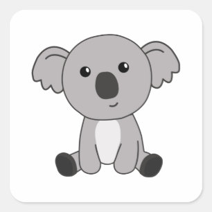 Koala spoelt dieren voor kinderen kleine dieren vierkante sticker