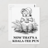 Koala-t-shirt Pun Briefkaart (Voorkant / Achterkant)