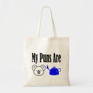 Koala Tea Puns Dad Joke Pun Tote Bag