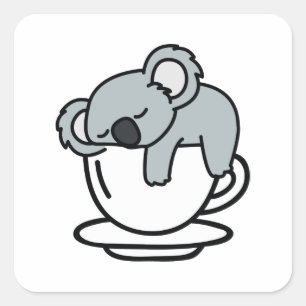 Koala Tea Vierkante Sticker