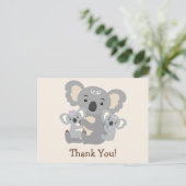 Koala Twins Baby shower Dank u Briefkaart (Staand voorkant)
