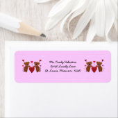 Koala Valentijn Hearts Retouradreslabels Etiket (Insitu)