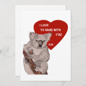 Koala Valentijnse  Feestdagenkaart (Voorkant / Achterkant)