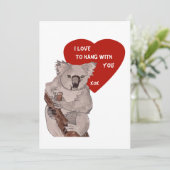 Koala Valentijnse  Feestdagenkaart (Staand voorkant)