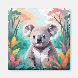 Koala Vector Art Animal in de majestueuze Natuur Magneet