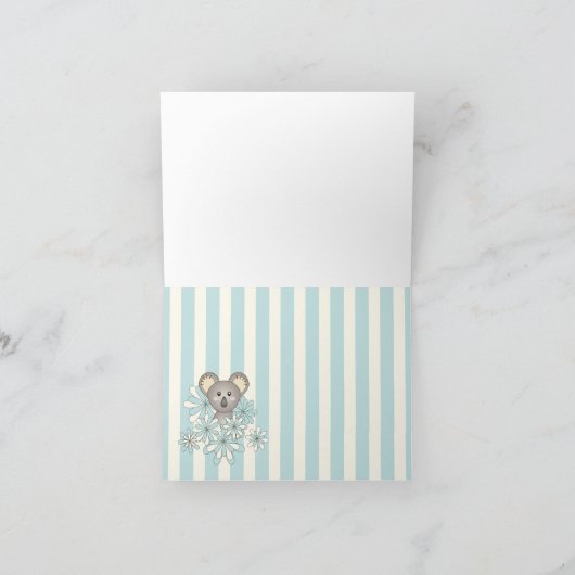 Koala Verjaardag / Baby Boy Shower Dank u kaarten (Binnen)