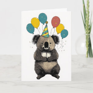 Koala-verjaardagskaart – Schattig feestdier Kaart