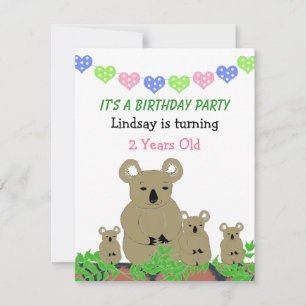 Koala Verjaardagsuitnodiging Kaart