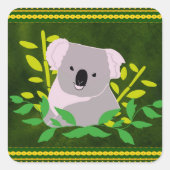 Koala Vierkante Sticker (Voorkant)