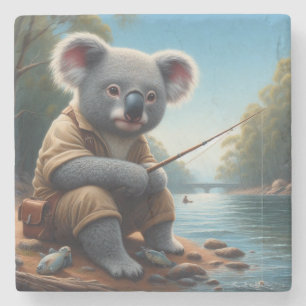 Koala Vist Stenen Onderzetter