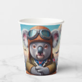 Koala Vliegtuigpiloot Papieren Bekers (Achterkant)