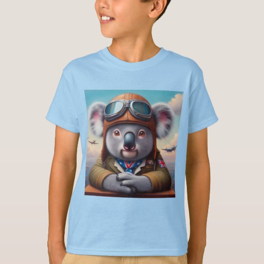 Koala Vliegtuigpiloot T-shirt (Voorkant)