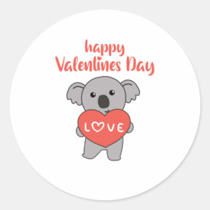 Koala voor Valentijnsdag zoete dieren met Ronde Sticker