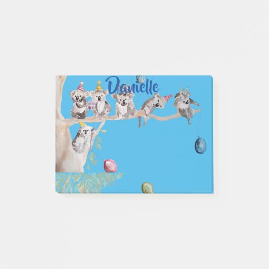 Koala Waterverf Kunst Vrouwen Naam Post Post-it® Notes (Voorkant)