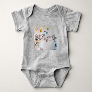 Koala Whimsical Waterverf Gray Babies Bodysuit