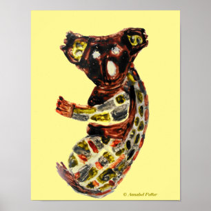 Koala Wild Animal Aboriginal Art Poster