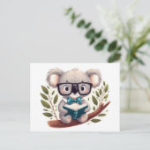 Koala with glasses briefkaart (Staand voorkant)
