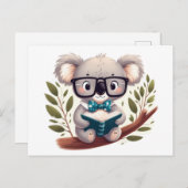 Koala with glasses briefkaart (Voorkant / Achterkant)