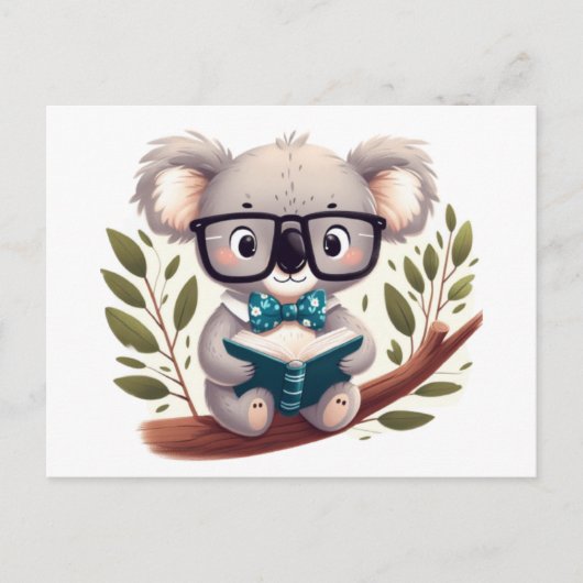 Koala with glasses briefkaart (Voorkant)