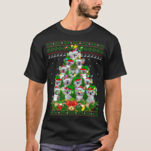 Koala Xmas Lighting Tree Santa Koala Ugly Christma T-shirt