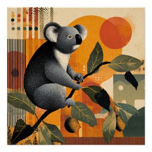 Koala zittend in een boom perfect poster