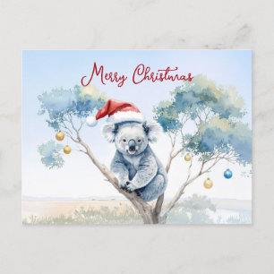 Koala Zittend in een gomboom Vrolijk kerstfeest Feestdagenkaart