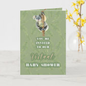 Koala zoom virtueel Baby shower per post Kaart (Gele Bloem)