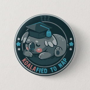 Koalafied om een dutje te doen ronde button 5,7 cm