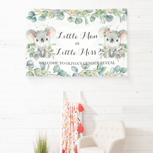 Koala's Groene Geslacht Reveal Welkom Achtergrond Spandoek (Insitu)