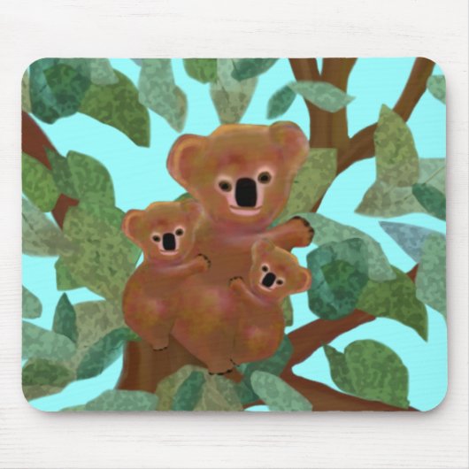 Koalas in de Eucalyptus Mousepad Muismat (Voorkant)
