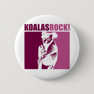 Koalas Rock! Ronde Button 5,7 Cm